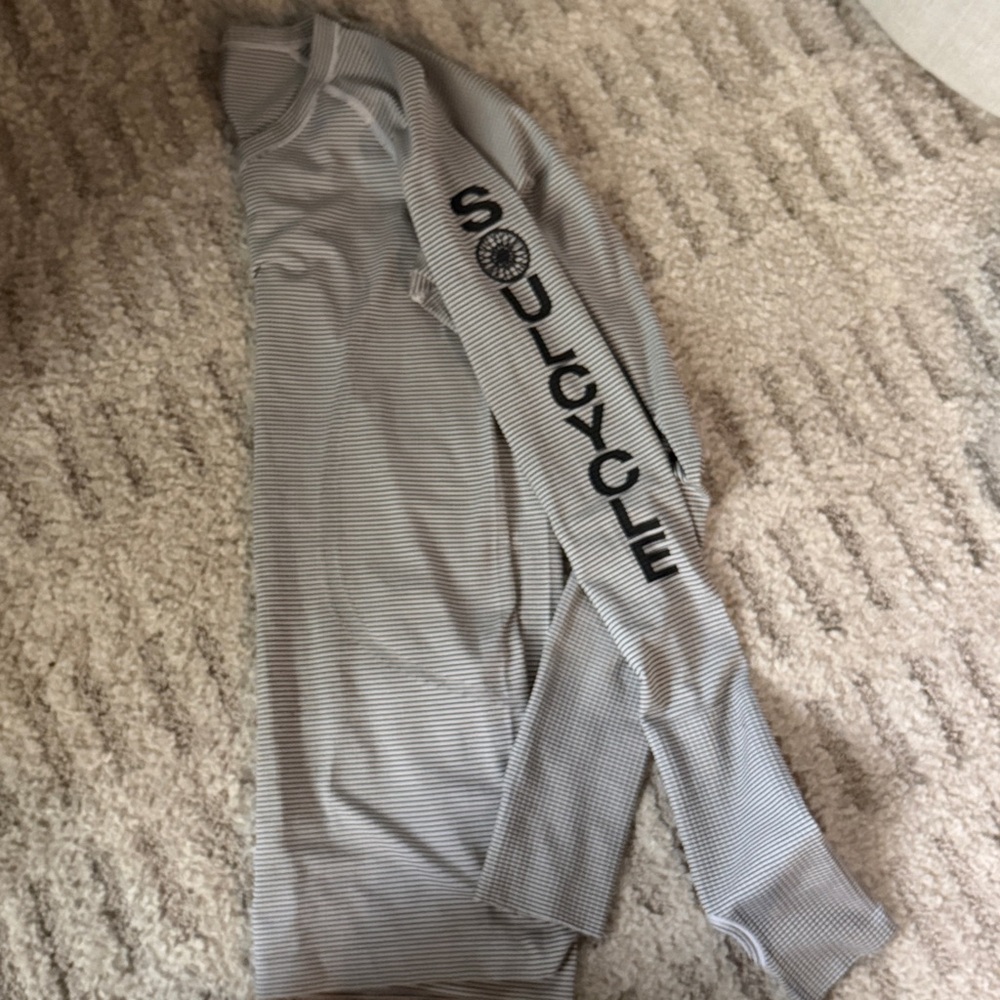 Lululemon X Soulcycle Swifty Tech White Stripe Tee